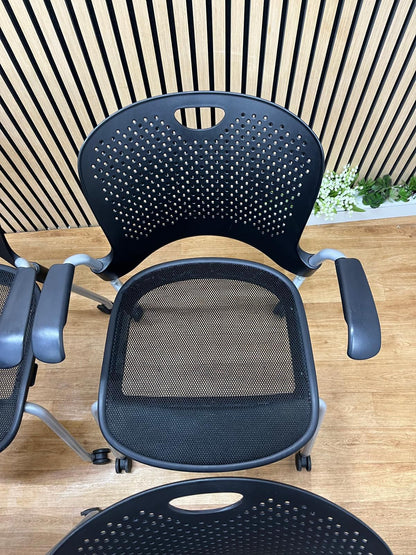 Herman Miller Caper Chairs Black | Stackable Ergonomic Meeting Chairs | UK Delivery