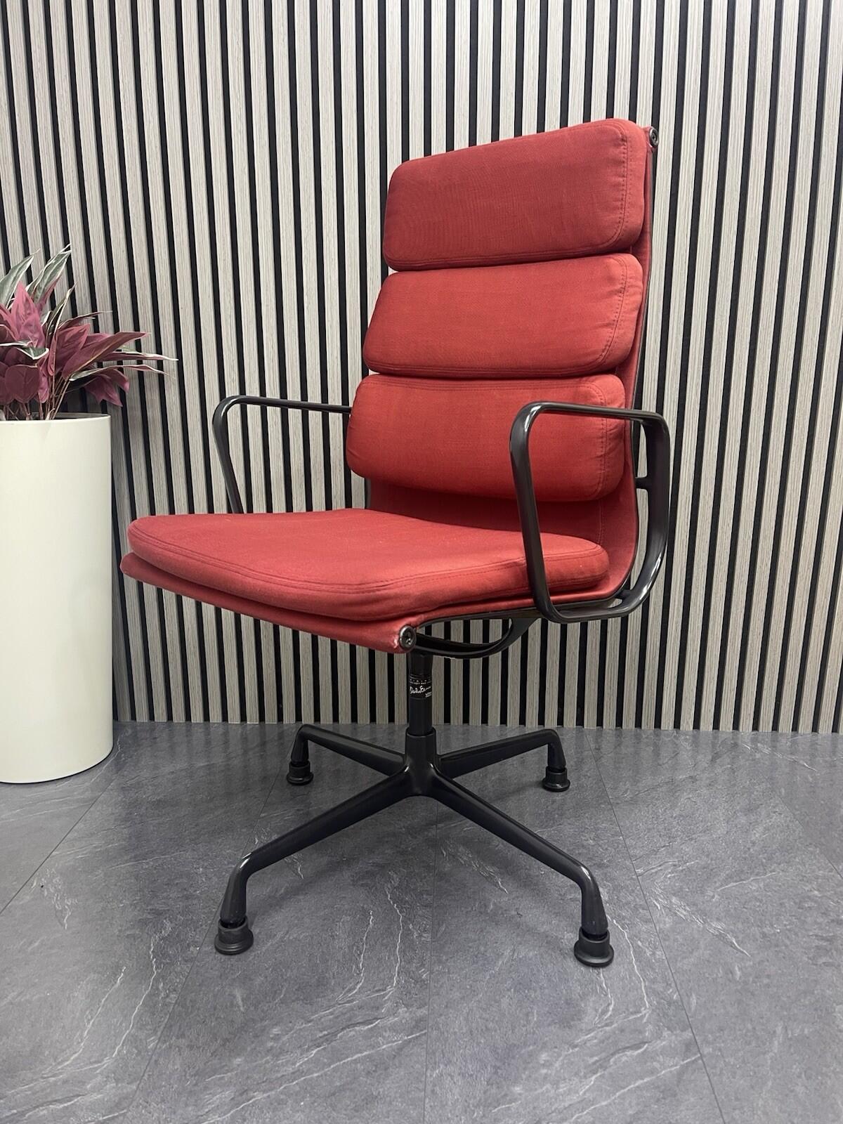 Genuine Vitra Charles Eams Chair / Soft padded Red Fabric (Rrp£5749)-UK Delivery