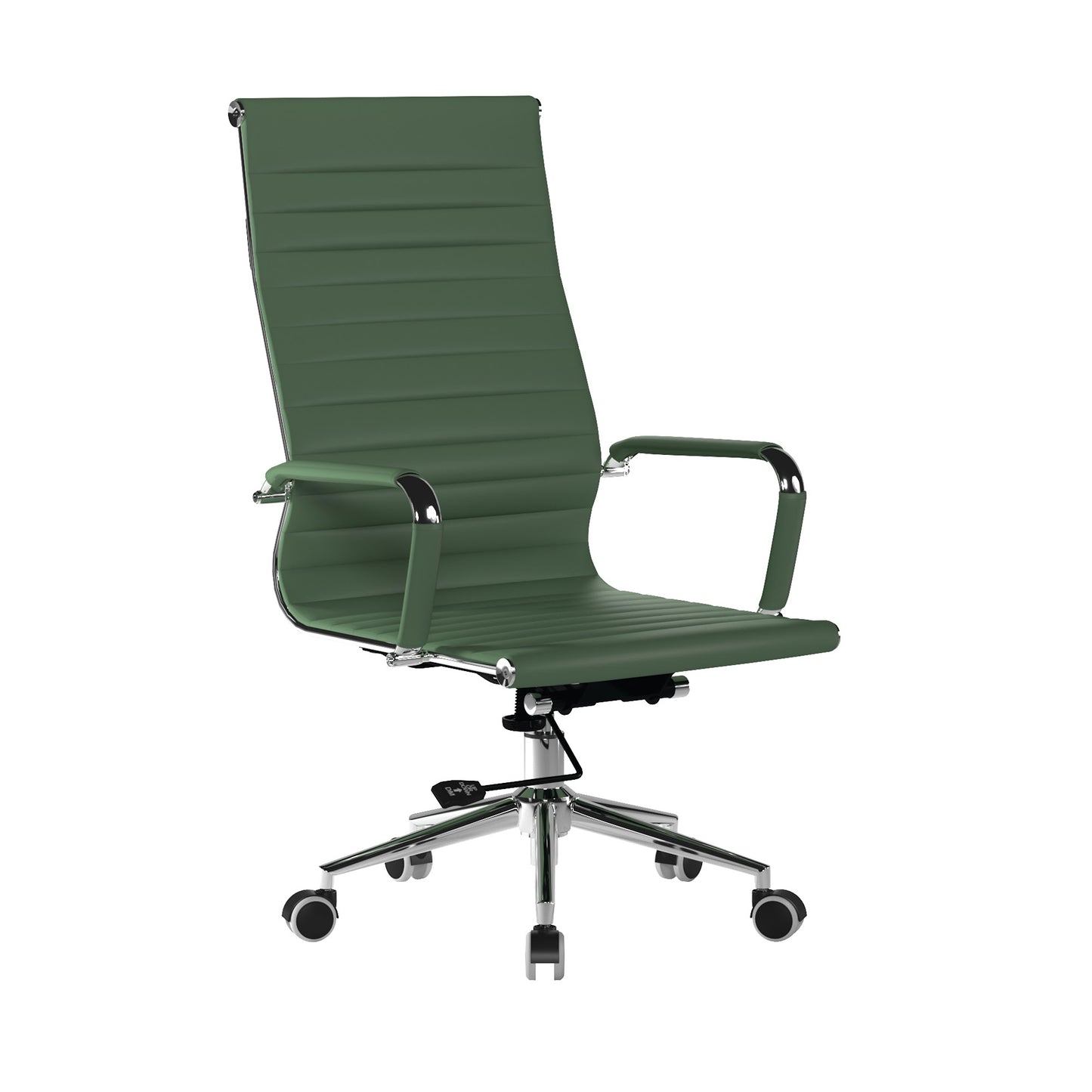 Contemporary High Back Bonded Leather Executive Armchair with Chrome Base