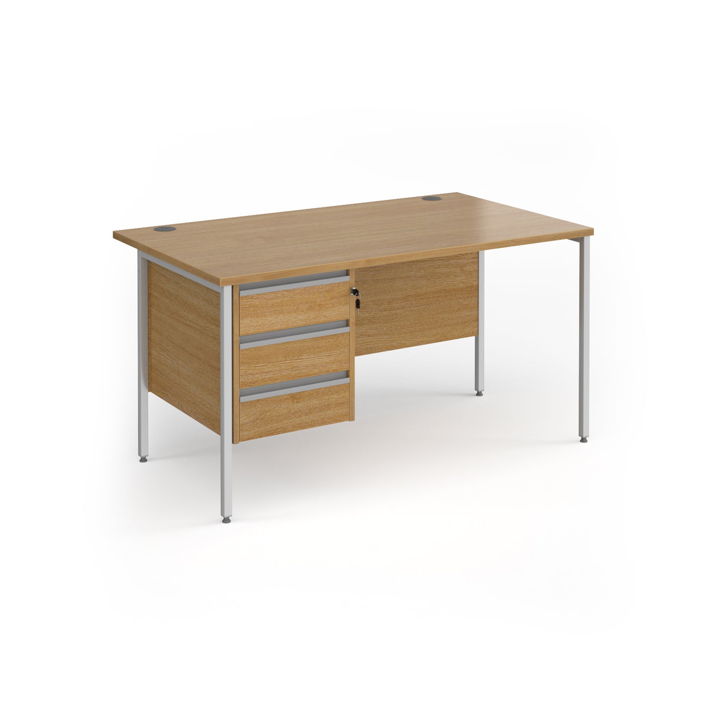 Contract 25 H-Frame straight desk with 3 drawer pedestal - CH14S3-S-O