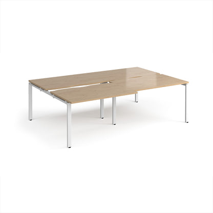 Adapt sliding top double B2B desks 1600mm deep - STE2416-WH-KO