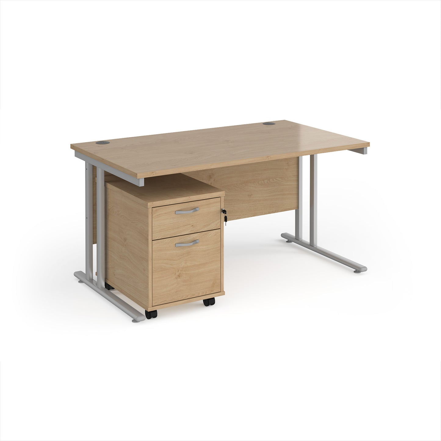 Maestro 25 desk 800mm with 2 drawer pedestal - SBS214KO