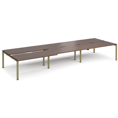 Adapt sliding top triple B2B desks 1600mm deep - STE4816-GN-W