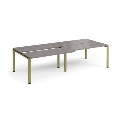 Adapt sliding top double B2B desks 1200mm deep - STE2812-GN-GO