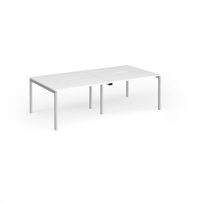Connex Plus Goal Post Double Back to Back Desks 1200mm deep - GCO2412-S-WH
