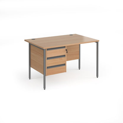 H-Frame straight desk 80cm deep
