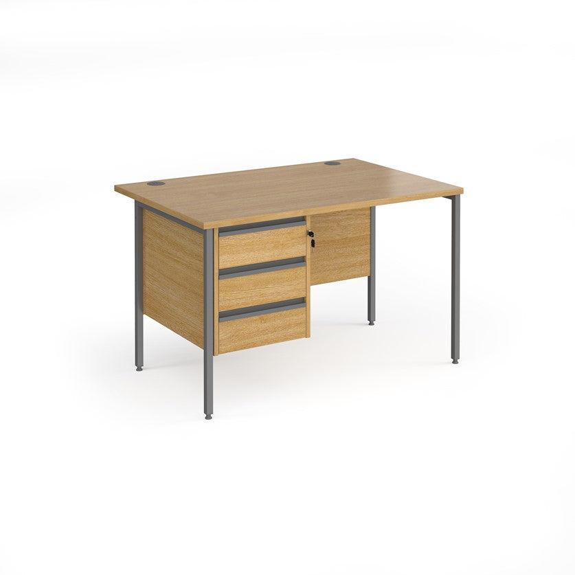 H-Frame straight desk 80cm deep