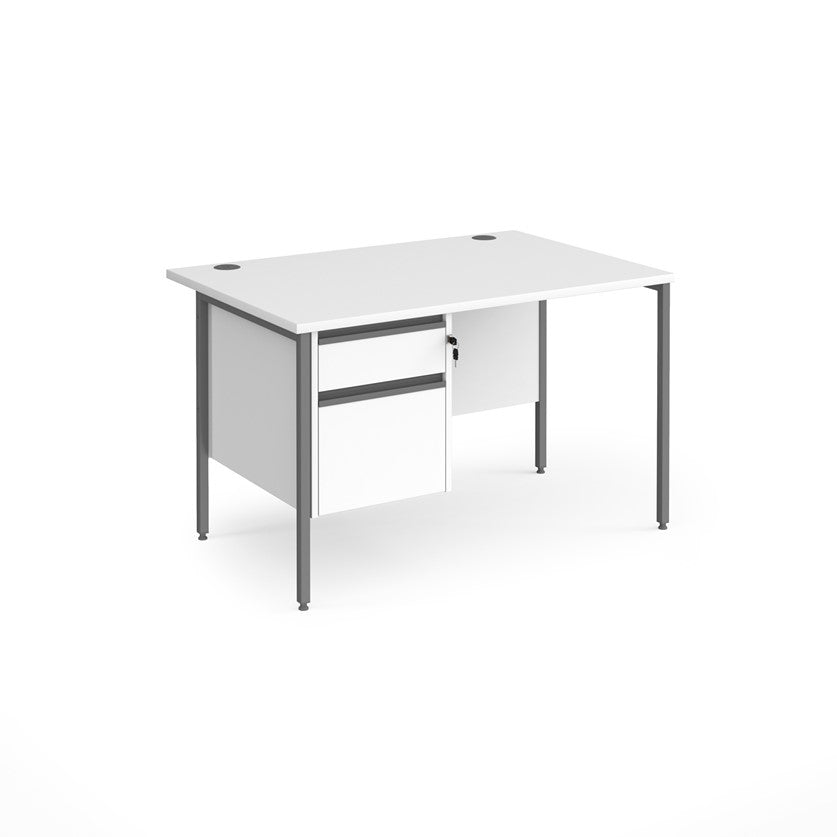 H-Frame straight desk 80cm deep