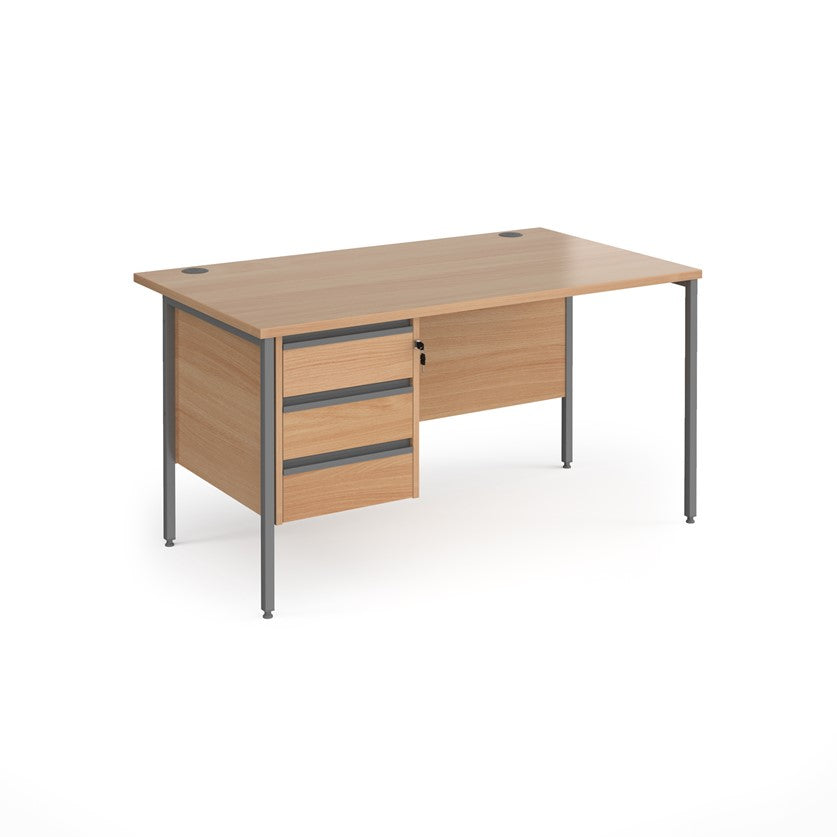H-Frame straight desk 80cm deep