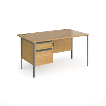 H-Frame straight desk 80cm deep