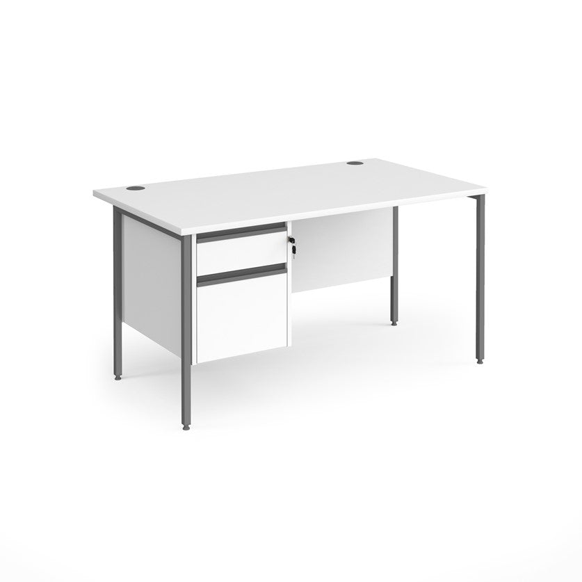 H-Frame straight desk 80cm deep