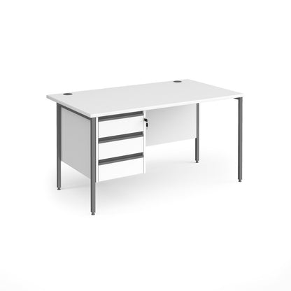 H-Frame straight desk 80cm deep