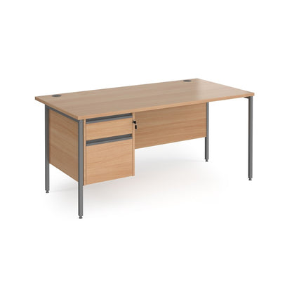 H-Frame straight desk 80cm deep