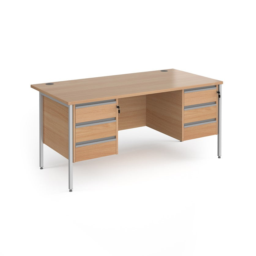 H-Frame straight desk 80cm deep