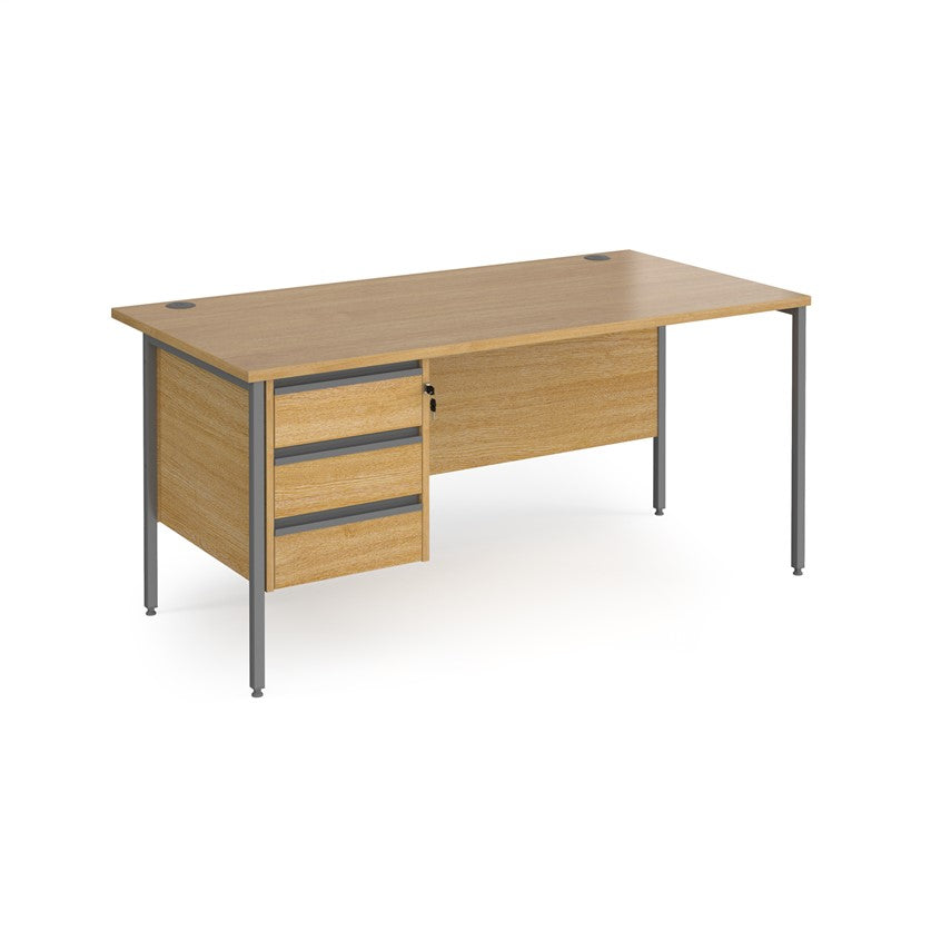 H-Frame straight desk 80cm deep