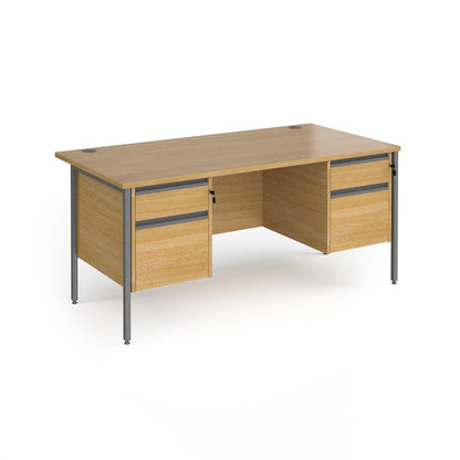 H-Frame straight desk 80cm deep