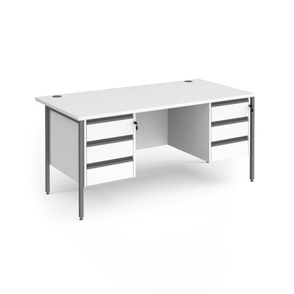 H-Frame straight desk 80cm deep