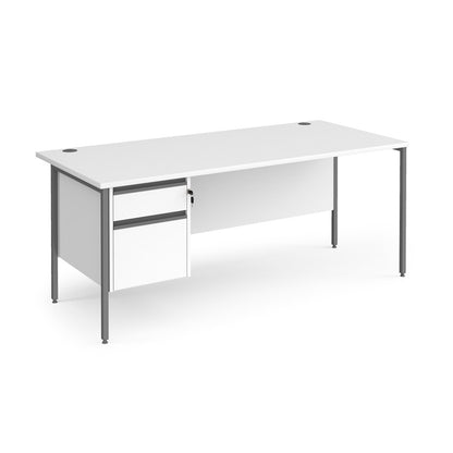 H-Frame straight desk 80cm deep