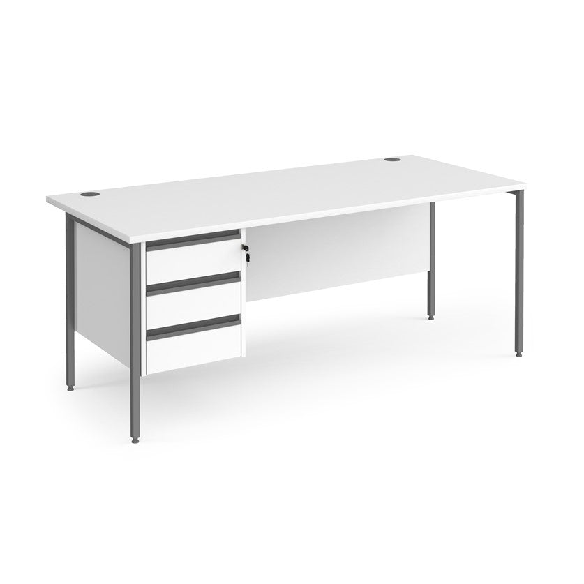 H-Frame straight desk 80cm deep