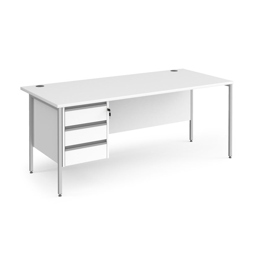 H-Frame straight desk 80cm deep