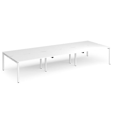 Adapt triple back to back desks 1600mm deep - E4216-WH-WH
