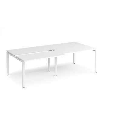 Adapt sliding top double B2B desks 1200mm deep - STE2412-WH-WH