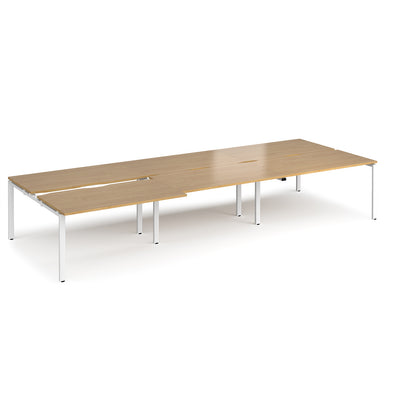 Adapt sliding top triple B2B desks 1600mm deep - STE4216-WH-O