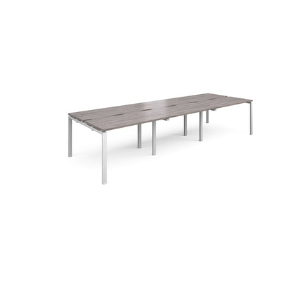 Adapt sliding top triple B2B desks 1200mm deep - STE3612-WH-GO