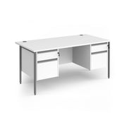 Contract 25 H-Frame straight desk with 2 and 2 drawer peds