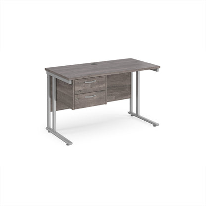 Maestro 25 cantilever 600mm deep desk with 2 drawer ped - MC612P2SGO