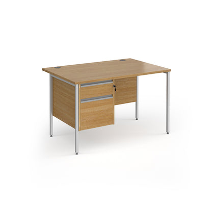Contract 25 H-Frame straight desk with 2 drawer pedestal - CH12S2-S-O