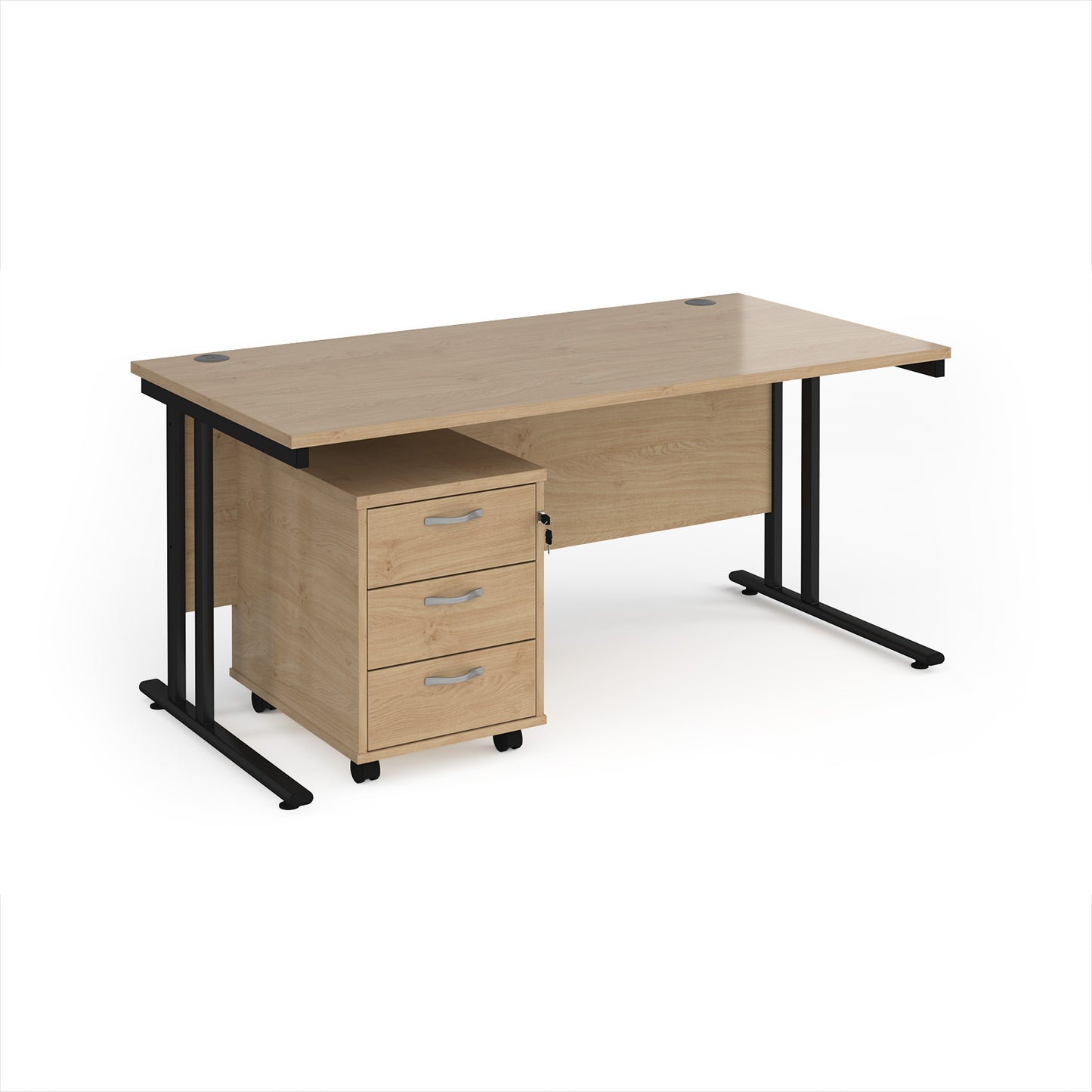Maestro 25 desk 800mm with 3 drawer pedestal - SBK316KO