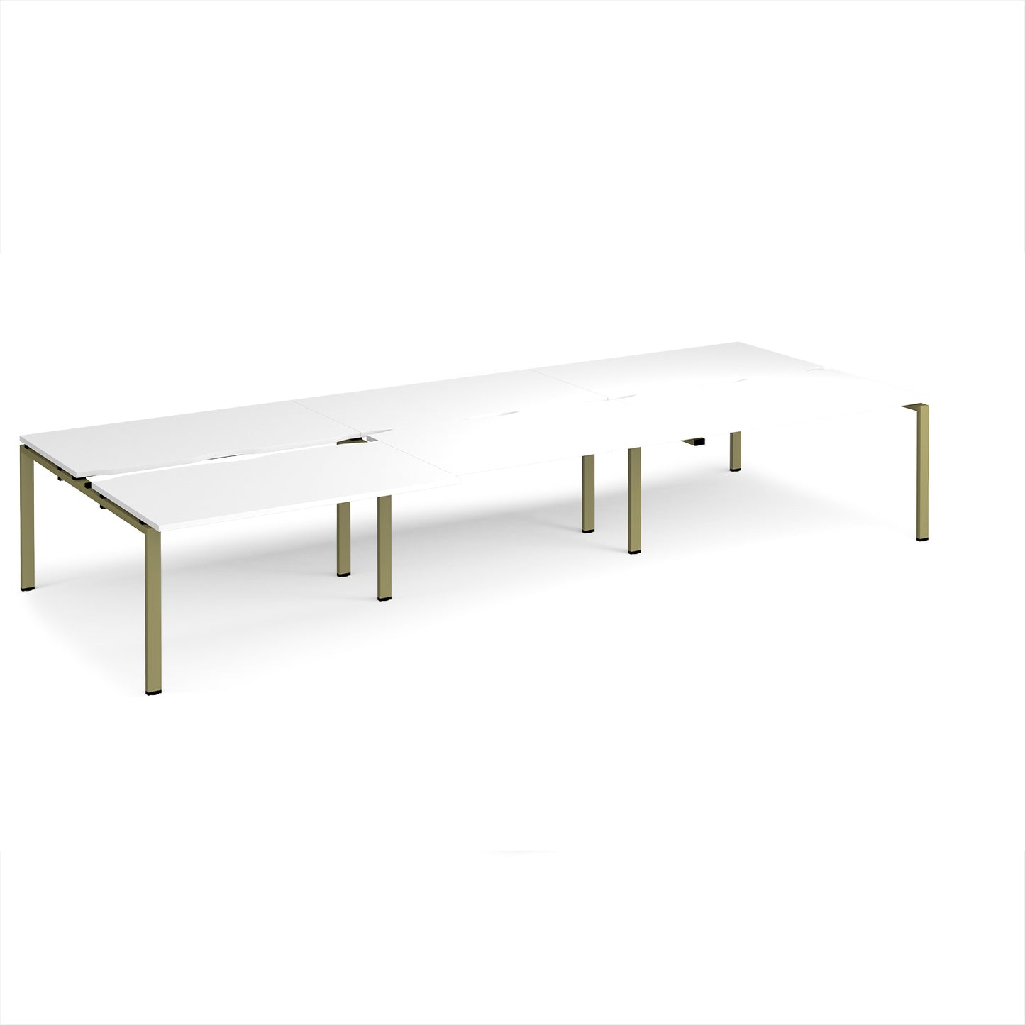 Adapt sliding top triple B2B desks 1600mm deep - STE4216-GN-WH