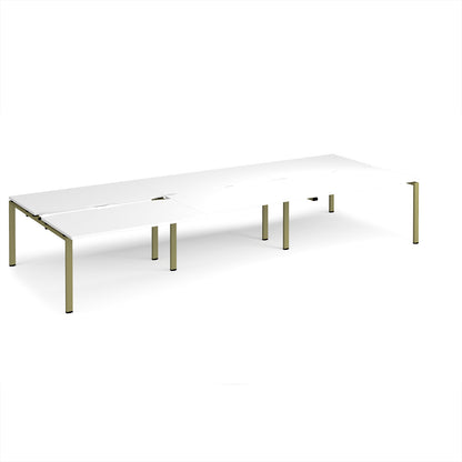 Adapt sliding top triple B2B desks 1600mm deep - STE4216-GN-WH