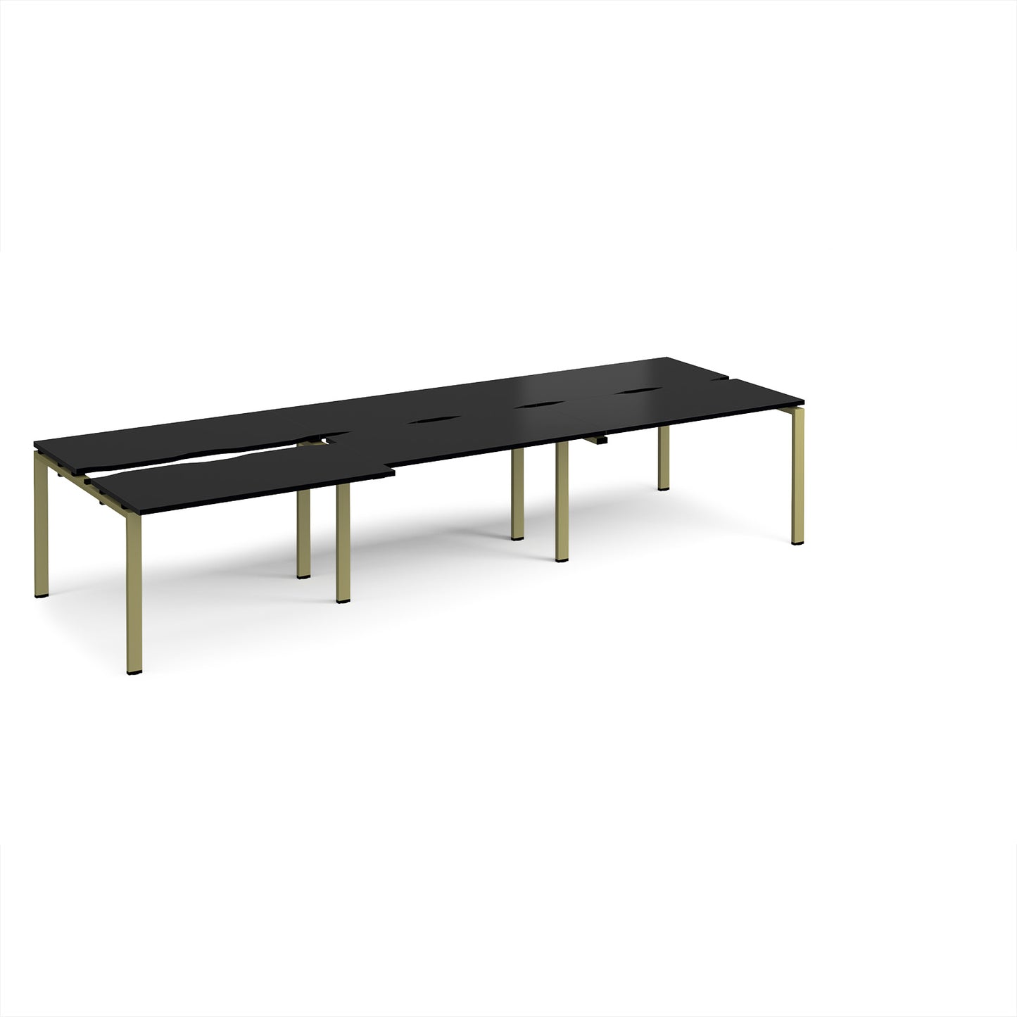 Adapt sliding top triple B2B desks 1200mm deep - STE3612-GN-BK