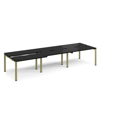Adapt sliding top triple B2B desks 1200mm deep - STE3612-GN-BK