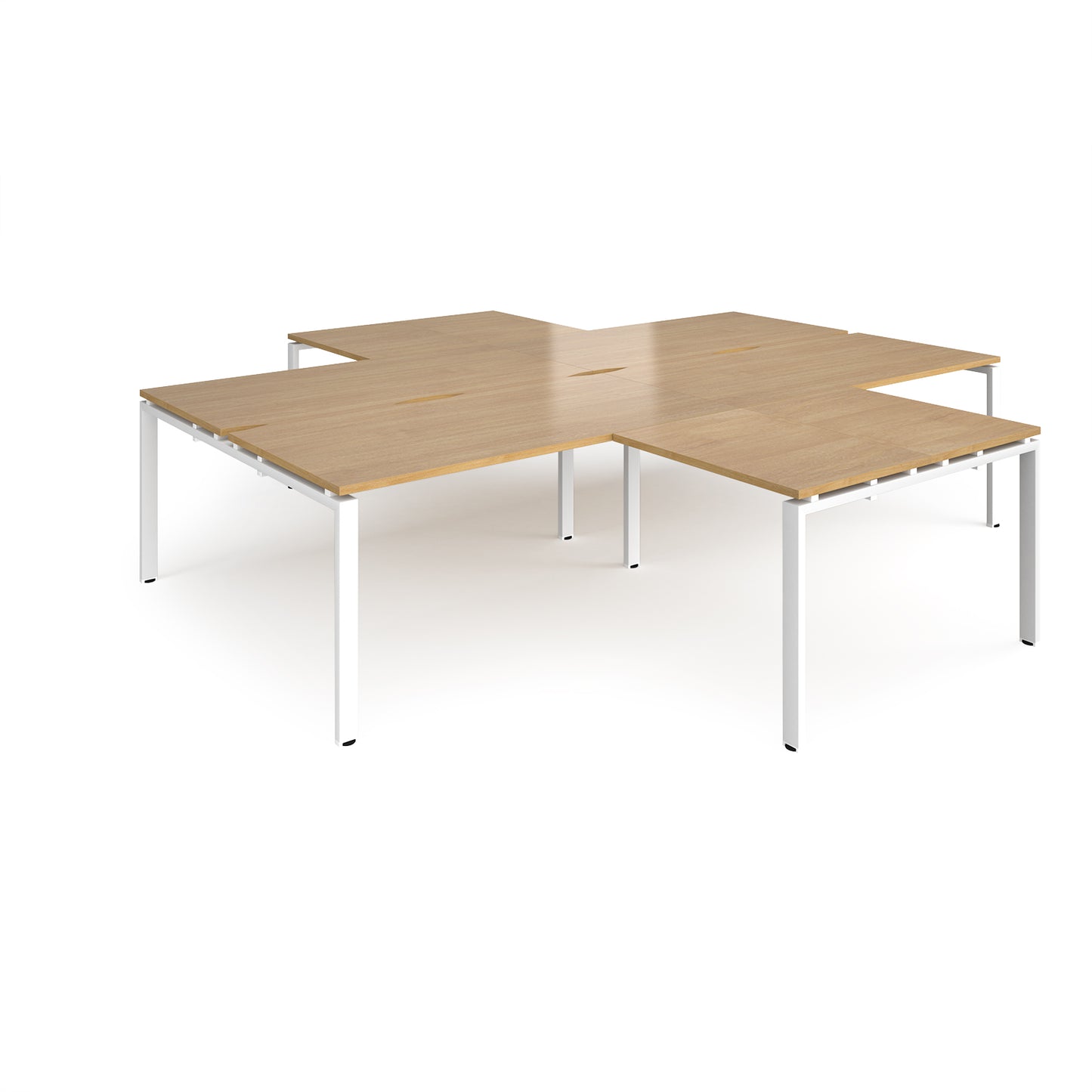 Adapt 4 desk cluster with returns - ER32168-WH-O
