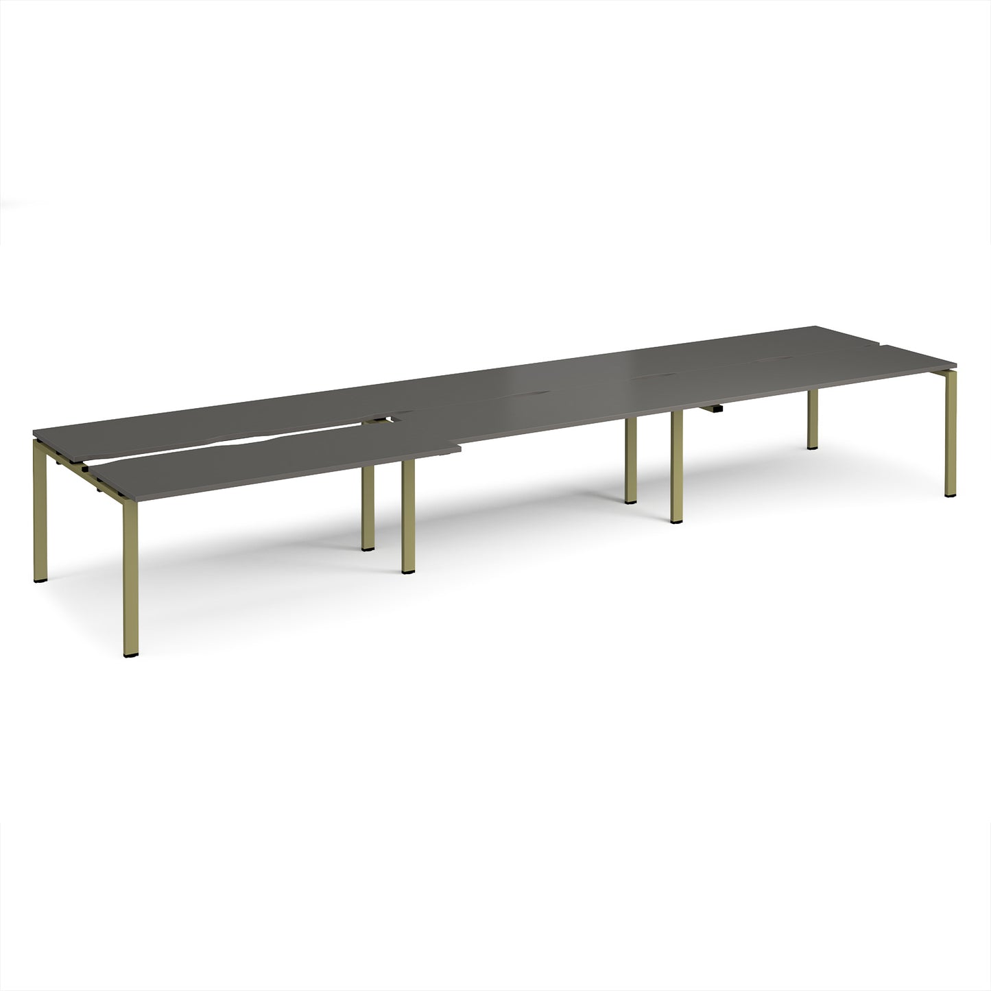 Adapt sliding top triple B2B desks 1200mm deep - STE4812-GN-OG