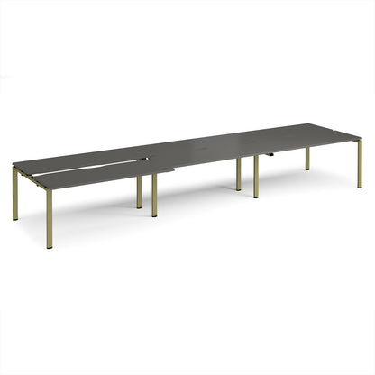 Adapt sliding top triple B2B desks 1200mm deep - STE4812-GN-OG