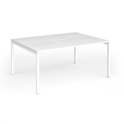 Connex Plus Goal Post back to back desks 1200mm deep - GCO1612-WH-WH