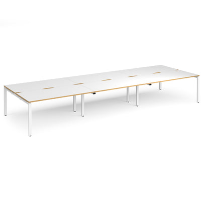 Adapt triple back to back desks 1600mm deep - E4816-WH-WO
