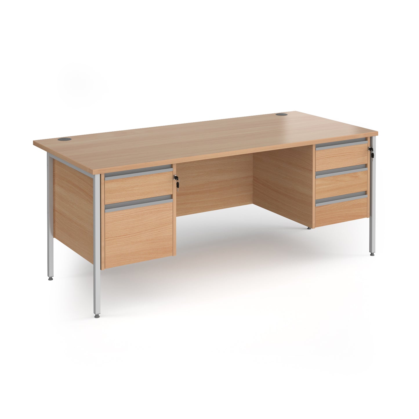 Contract 25 H-Frame straight desk with 2 and 3 drawer peds - CH18S23-S-B