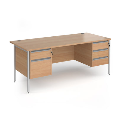 Contract 25 H-Frame straight desk with 2 and 3 drawer peds - CH18S23-S-B