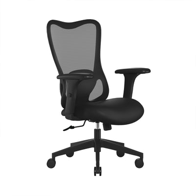 High Back Mesh Chair with Adjustable Lumbar Support, Arms & Moulded Foam Seat