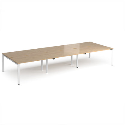 Adapt triple back to back desks 1600mm deep - E4216-WH-KO