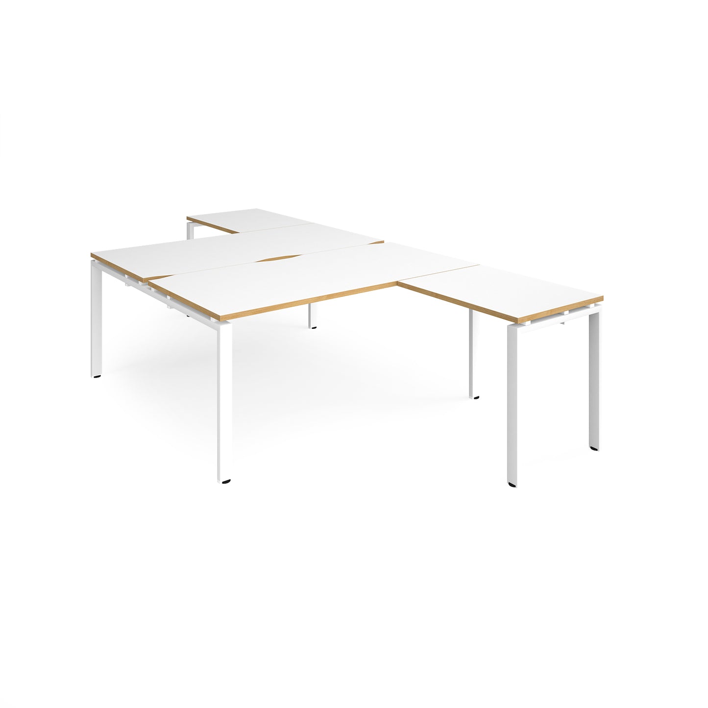Adapt back to back desk with return - ER16168-WH-WO