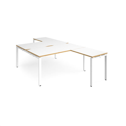 Adapt back to back desk with return - ER16168-WH-WO