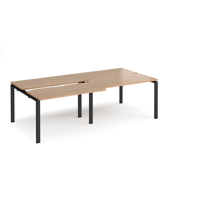 Adapt sliding top double B2B desks 1200mm deep - STE2412-K-B