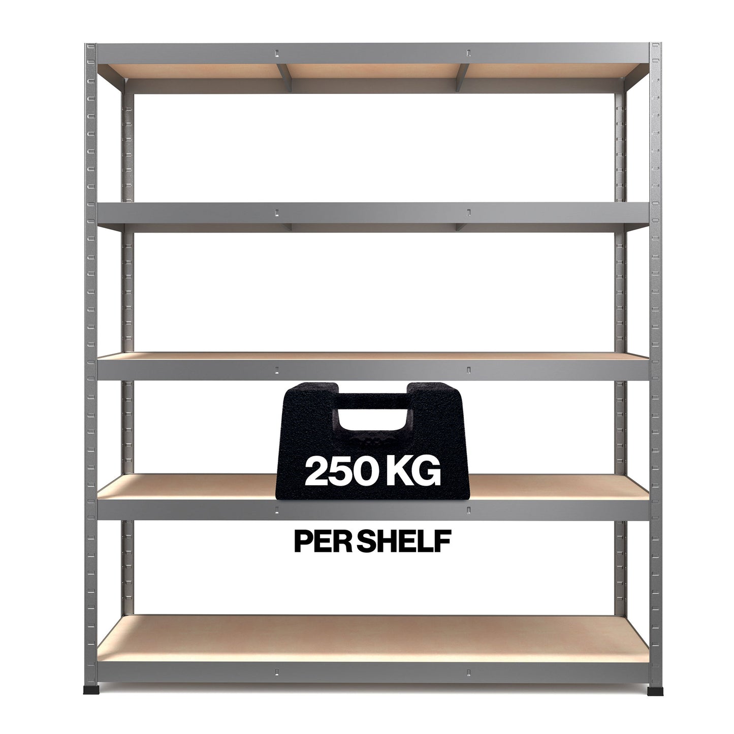 RB Boss 5x Tier Shelving Unit - 1800x1600x600mm 250kgs UDL - Galvanised