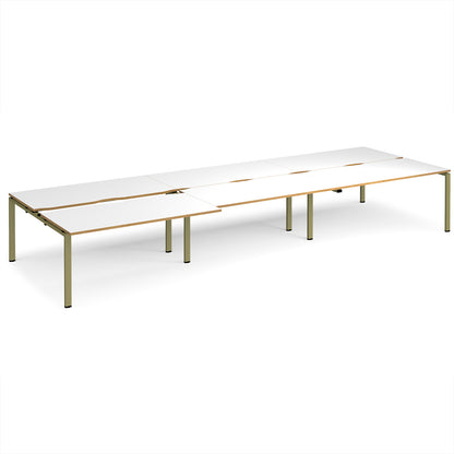 Adapt sliding top triple B2B desks 1600mm deep - STE4816-GN-WO
